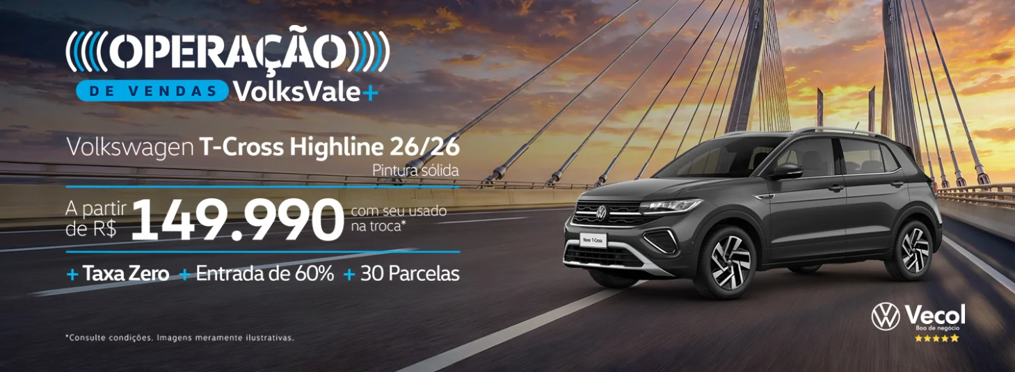 Operação de Vendas Volks Vale + T-Cross Highline
