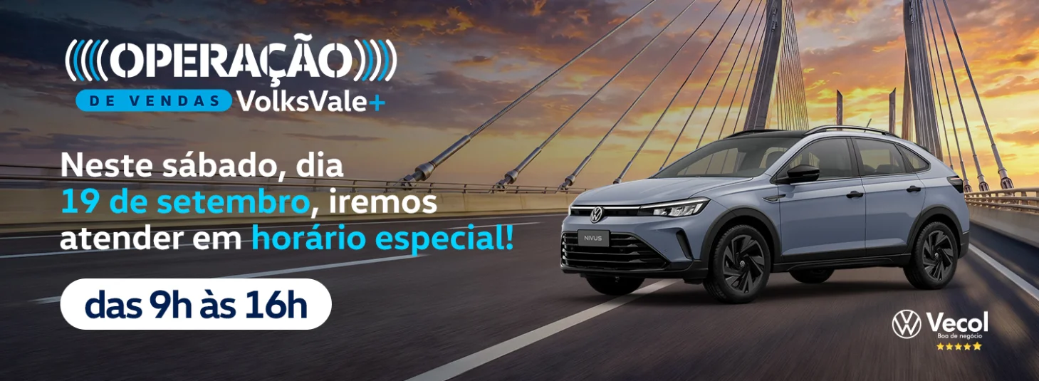 Operação Volks Vale + Sábado, 19 de setembro das 9h às 16h