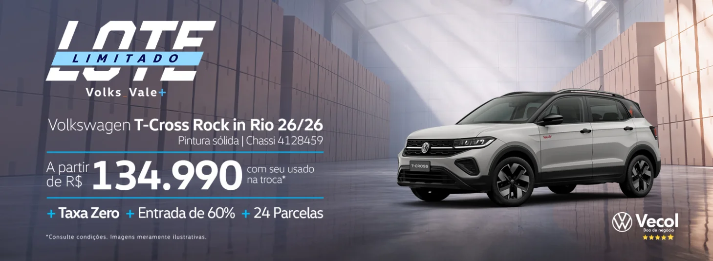 Lote Limitado - Vecol Volkswagen - TCross Rock in Rio